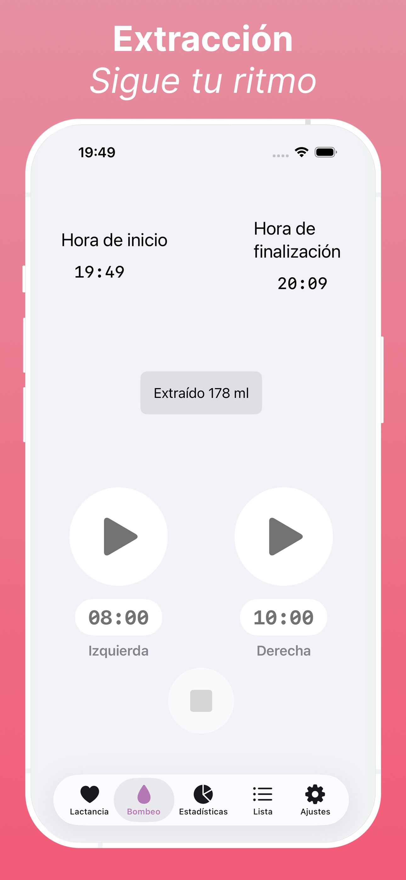 Vista de extracción